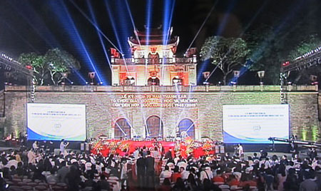 Lễ kỷ niệm 70 năm thành lập UNESCO diễn ra tại Hoàng thành Thăng Long Hà Nội.